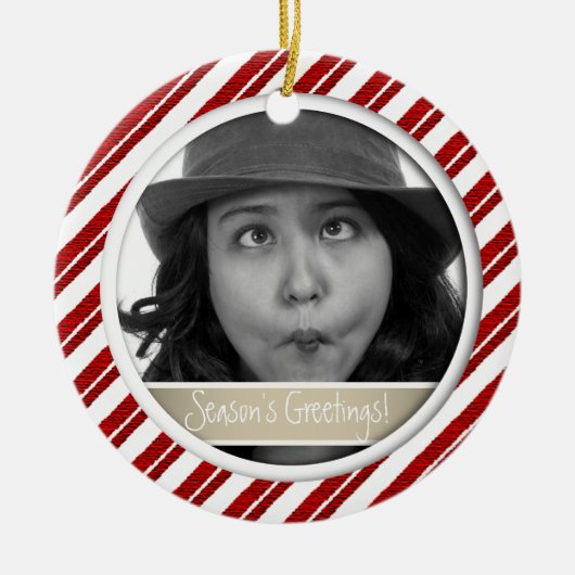 キャンディストライプケインオーナメント セラミックオーナメント (正面)