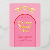 キャンディストライプケイン企業のパーティー 箔招待状 (正面)