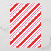 キャンディストライプケイン企業のパーティー 箔招待状 (裏面)