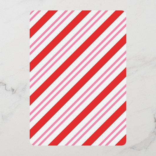 キャンディストライプケイン企業のパーティー 箔招待状 (裏面)