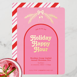 キャンディストライプケイン企業のパーティー 箔招待状