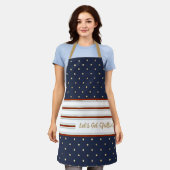 キャンディストライプケイン水玉模様エプロン エプロン (着用した状態)