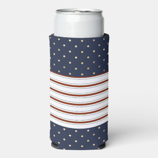 キャンディストライプケイン水玉模様セルツァークーラーボックス スリム缶クーラー (Seltzer正面)