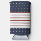 キャンディストライプケイン水玉模様セルツァークーラーボックス スリム缶クーラー (正面)