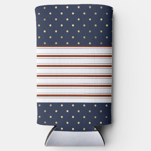 キャンディストライプケイン水玉模様セルツァークーラーボックス スリム缶クーラー (正面)