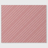 キャンディストライプケーンのカントリーレッド&ホワイト ラッピングペーパー (フラット)