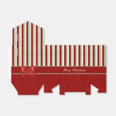 キャンディストライプケーンのリッチレッドとボウ フェイバーボックス (折り畳みなし)