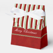 キャンディストライプケーンのリッチレッドとボウ フェイバーボックス (正面サイド)