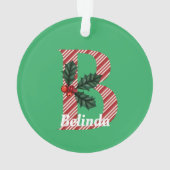キャンディストライプケーンの手紙B大きなクリスマス オーナメント (裏面)