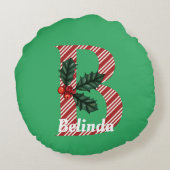 キャンディストライプケーンの手紙B大きなクリスマス ラウンドクッション (裏面)