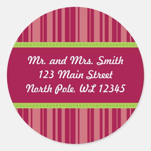 キャンディストライプケーン住所 シール – 改訂 (正面)