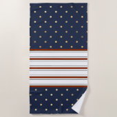 キャンディストライプケーン水玉模様ビーチタオル ビーチタオル (正面)