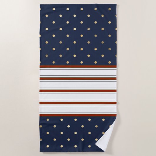 キャンディストライプケーン水玉模様ビーチタオル ビーチタオル (正面)