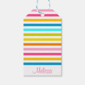 キャンディストライプサマー春スタイルシック ギフトタグ (正面)