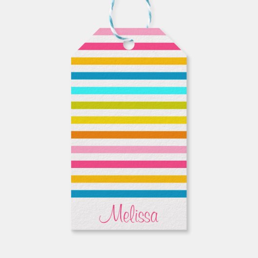 キャンディストライプサマー春スタイルシック ギフトタグ (裏面)