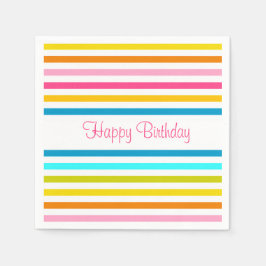 キャンディストライプサマー春スタイルシック スタンダードカクテルナプキン