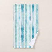 キャンディストライプブルー、グリーン&ピンク。行違うけ！ バスタオルセット (ハンドタオル)