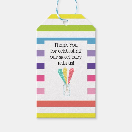 キャンディストライプーラベルサンキューギフト ギフトタグ (正面)