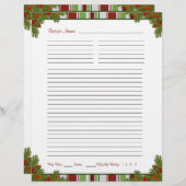 キャンディストライプーレシピバインダーインサート (正面/裏面)