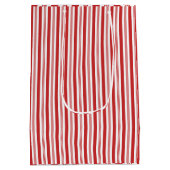 キャンディストライプー赤と白 ミディアムペーパーバッグ (裏面)
