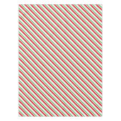 キャンディストライプー・ケイン、レッド、グリーン、ホワイト テーブルクロス (正面)