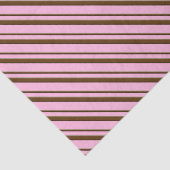 キャンディストライプー、ピンクとチョコレートブラウン 薄葉紙 (詳細)