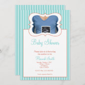 キャンディストライプー-フォトベビーシャワーTR 招待状 (正面/裏面)