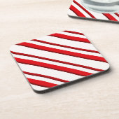 キャンディストライプー、ペパーミントレッド&ホワイト コースター (左側)