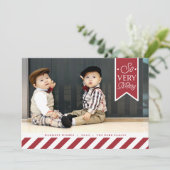 キャンディストライプー |ホリデーフォトカード シーズンカード (スタンド正面)