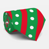 キャンディストライプ水玉模様&ネックタイ（緑と赤） ネクタイ (ロール)