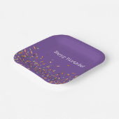 キャンディスプリンクルハッピーバースデーオレンジグリーンパープル ペーパープレート (傾斜あり)