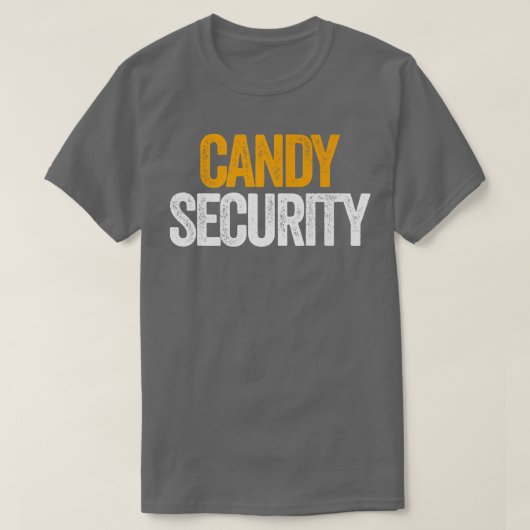 キャンディセキュリティ面白いハロウィーンの両親の衣装80 Tシャツ (デザイン正面)