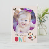 キャンディダマスクシックズガール1st誕生日パーティー招待状 招待状 (スタンド正面)