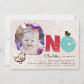 キャンディダマスクシックズガール1st誕生日パーティー招待状 招待状 (正面)