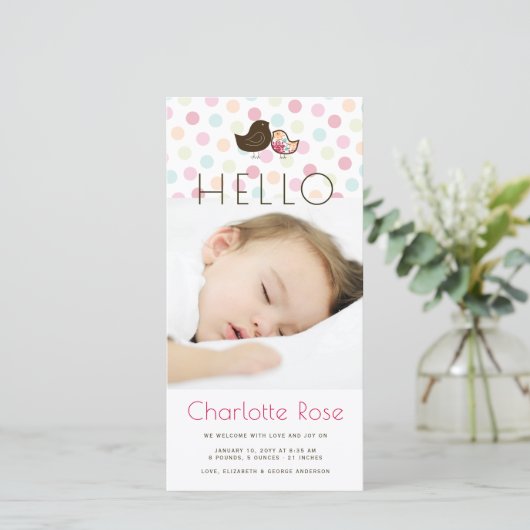 キャンディダマスクチックス誕生発表写真カード 案内状 (スタンド正面)