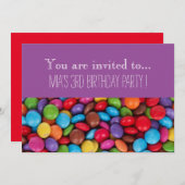 キャンディチョコレートキッドの誕生日パーティー 招待状 (正面/裏面)