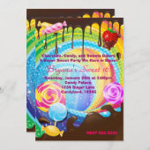 キャンディチョコレートティーンエイジドリームランドスウィート招待状 招待状 (正面/裏面)