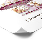 キャンディテディベアツインガールベビーシャワーの数 ポスター (角)