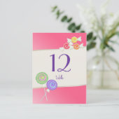 キャンディテーブル番号スイカピンク ポストカード (スタンド正面)