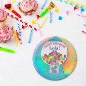 キャンディテーマガールズレインボーカラフル誕生日 ペーパープレート