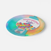 キャンディテーマガールズレインボーカラフル誕生日 ペーパープレート (アングル)