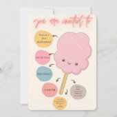 キャンディテーマガールバースデー 招待状 (正面)