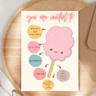 キャンディテーマガールバースデー 招待状