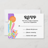 キャンディテーマバルミツワー応答カード 出欠カード (正面)