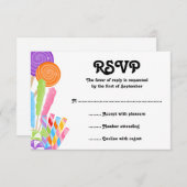 キャンディテーマバルミツワー応答カード 出欠カード (正面/裏面)