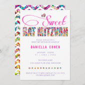 キャンディテーマバルミツワー誕生日招待状 招待状 (正面/裏面)