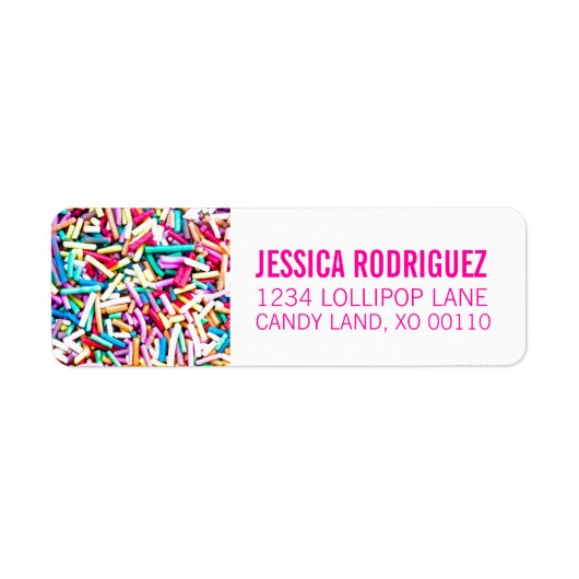キャンディテーマ差出人住所ラベルスプリンクル ラベル (正面)