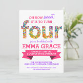 キャンディテーマ4th誕生日パーティー振り分け招待状 招待状 (スタンド正面)