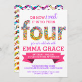 キャンディテーマ4th誕生日パーティー振り分け招待状 招待状 (正面/裏面)