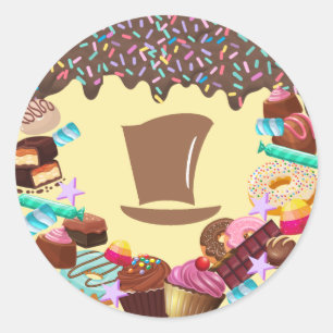 キャンディテーマ,チョコレート,ゴールデンチケット,虹 ラウンドシール